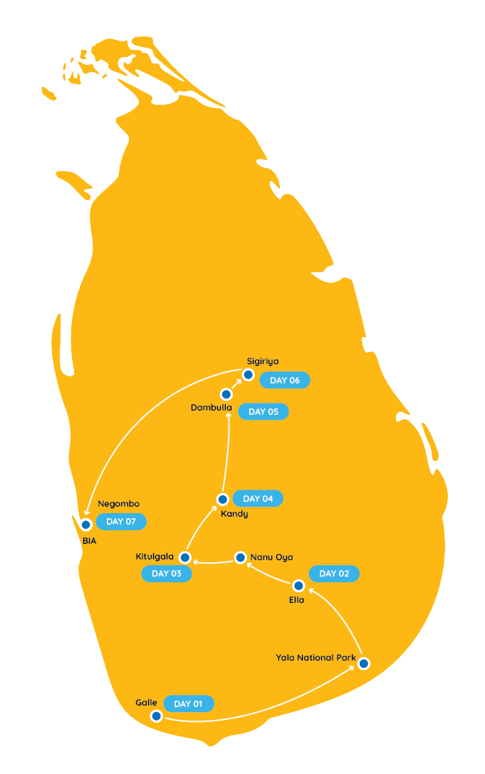 Rundreise med gruppe på Sri Lanka